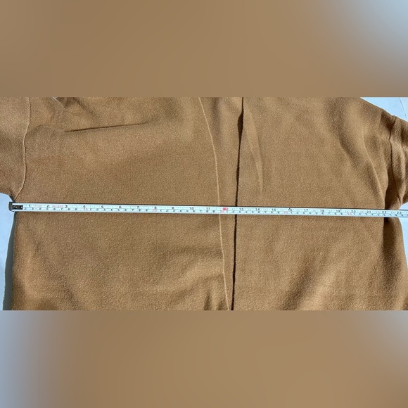 Crown&Ivy Open Cardigan Sweater Womens Sz M Petite Tan Black Stripes ColorBlock - Picture 7 of 9